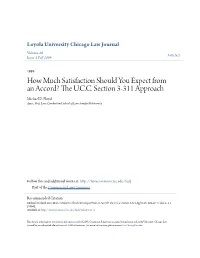 The UCC Section 3-311 Approach