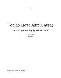 Tonido Cloud Admin Guide
