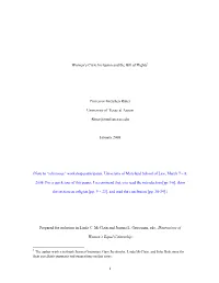 1 Women's Civic Inclusion and the Bill of Rights1 Professor Gretchen Ritter