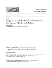 Coexpression Networks Based on Natural Variation in Human Gene Expression at Baseline and Under Stress