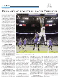 Durant's 40 Points Silences Thunder