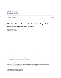 Floristics of the Banksia Woodlands on the Wallingup Plain in Relation to Environmental Parameters