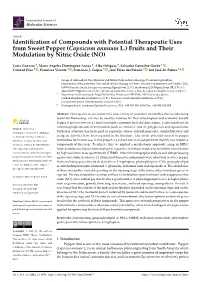 Identification of Compounds with Potential Therapeutic Uses From