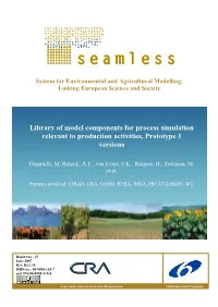 Library of Model Components for Process Simulation Relevant to Production Activities, Prototype 1 Versions