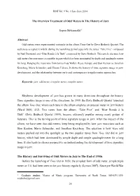 The Overview Treatment of Odd Meters in the History of Jazz Sopon Suwannakit1 Abstract Rhythmic Development of Jazz Has Grown In
