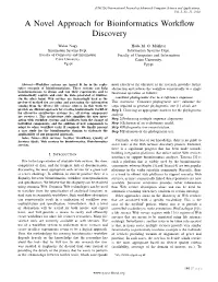 A Novel Approach for Bioinformatics Workflow Discovery