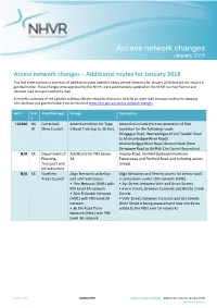Access Network Changes January 2018