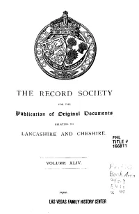 An Index to the Wills and Inventories Now Preserved in the Probate Registry at Chester, from A.D. 1761 to 1800, Vol. 44