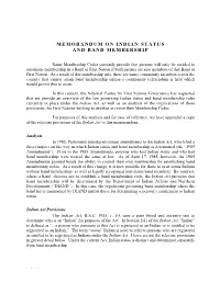 Indian Status, Band Membership and Aboriginal Rights & Title