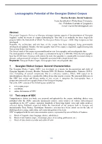 Lexicographic Potential of the Georgian Dialect Corpus