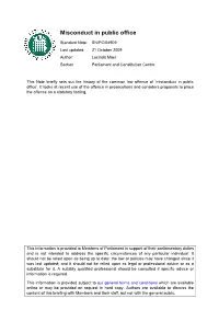 Misconduct in Public Office