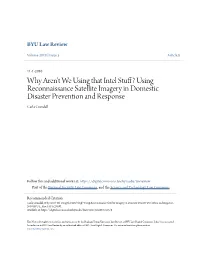 Using Reconnaissance Satellite Imagery in Domestic Disaster Prevention and Response Carla Crandall