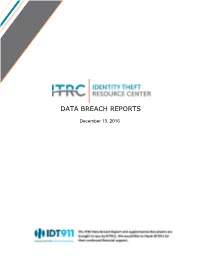 Data Breach Reports