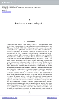 Introduction to Tensors and Dyadics