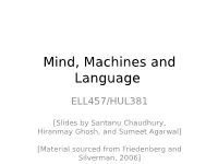 Mind, Machines and Language