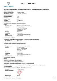 SDS EU 2PD Version #: 01 Issue Date: 25-March-2021 1 / 8 Hazard Statements H314 Causes Severe Skin Burns and Eye Damage