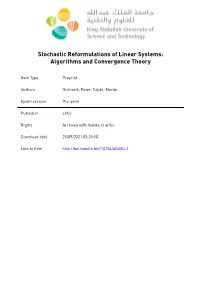 Stochastic Reformulations of Linear Systems: Algorithms and Convergence Theory