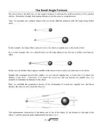 The Small Angle Formula