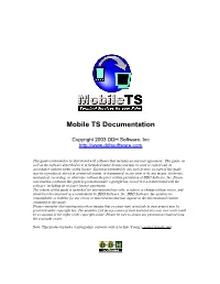 Download/View Mobile TS Documentation In
