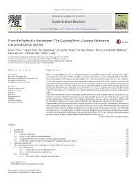 From the Highest to the Deepest: the Gaoping River–Gaoping Submarine Canyon Dispersal System