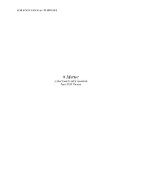 Matter a Short One by Idris Goodwin June 2020 Version