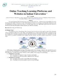 Online Teaching Learning Platforms and Websites in Indian Universities ‘