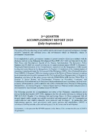OPAPP 3Rd Quarter Accomplishment Report 2020