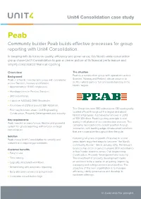 Peab Community Builder Peab Builds Effective Processes for Group Reporting with Unit4 Consolidation