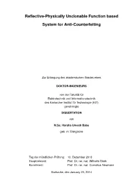 Reflective-Physically Unclonable Function Based System for Anti