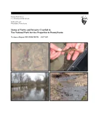 Status of Native and Invasive Crayfish in Ten National Park Service Properties in Pennsylvania