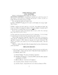 The Prez Quiz Answers