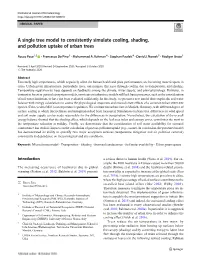 A Single Tree Model to Consistently Simulate Cooling, Shading, and Pollution Uptake of Urban Trees