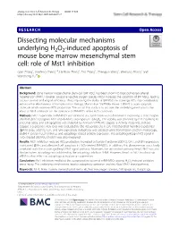 Dissecting Molecular Mechanisms Underlying H2O2-Induced Apoptosis of Mouse Bone Marrow Mesenchymal Stem Cell: Role of Mst1 Inhib