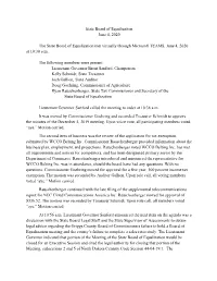 State Board of Equalization June 4, 2020 the State Board Of