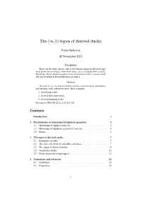 The (∞,1) ( ∞ , 1 ) -Topos of Derived Stacks