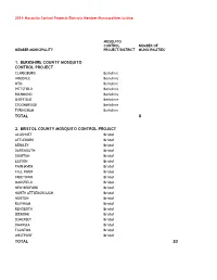 1. Berkshire County Mosquito Control Project Total 8 2