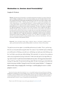Maximalism Vs. Omnism About Permissibility*