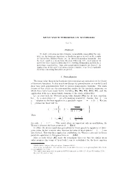 Mean Value Theorem on Manifolds