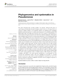 Phylogenomics and Systematics in Pseudomonas