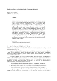 Radiation Risks and Mitigation in Electronic Systems