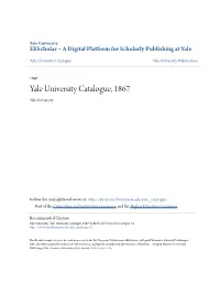 Yale University Catalogue, 1867 Yale University