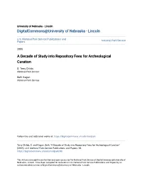 A Decade of Study Into Repository Fees for Archeological Curation