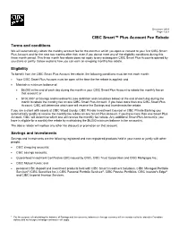 CIBC Smart Plus Account Fee Rebate Terms and Conditions