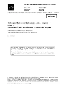 Code Alpha-3 Pour Un Traitement Exhaustif Des Langues