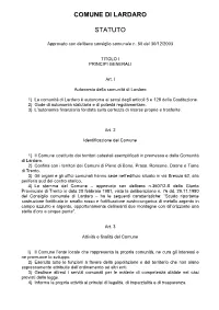 Comune Di Lardaro Statuto