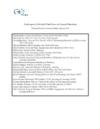 Final Report of ∆Gened Task Force on General Education