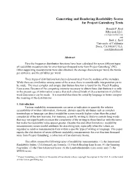 Generating and Rendering Readability Scores for Project Gutenberg Texts