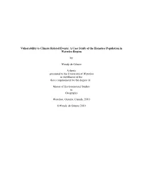 Vulnerability to Climate Related Events: a Case Study of the Homeless Population in Waterloo Region