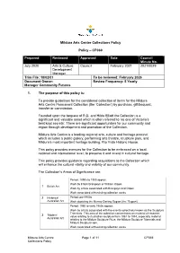Mildura Arts Centre Collections Policy Policy