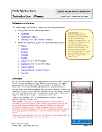 Mobile App User Guide Current Version and Last Revision Date